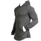 Plain Slim Fit Longline Mens Sports Top Muscle Fit Running Light Thin Pullover Hoodie