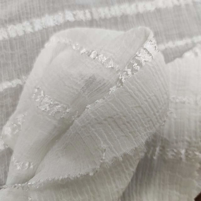 Νανο Jacquard 100% λωρίδων ρυτίδων διαγώνια προστασία ήλιων υφάσματος σιφόν πολυεστέρα